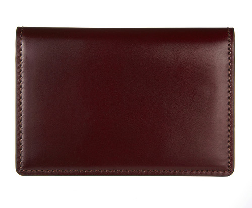 cordovan business card wallet burgundy