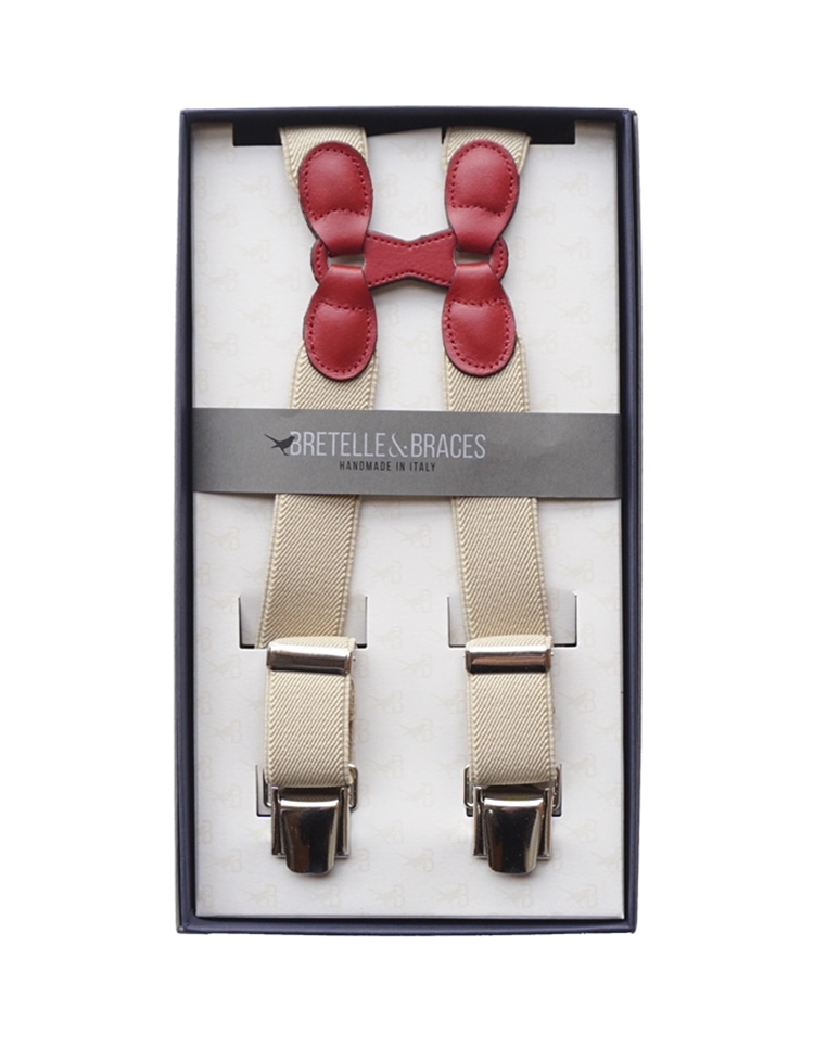 Braces &amp; Bretelle Suspenders (beige &amp;red)