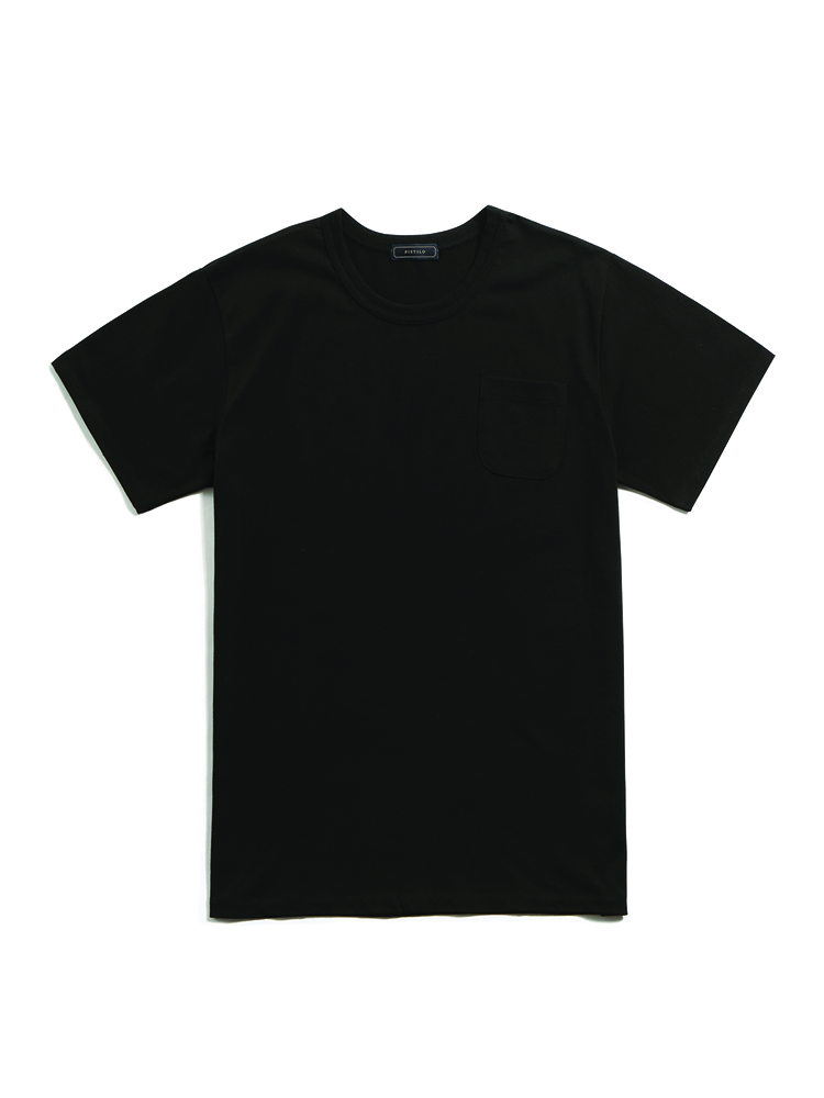 Black shorts-sleeved pocket T-shirtPISTILO
