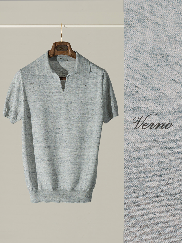 V&#039;Line Polo knit light greyVERNO(베르노)