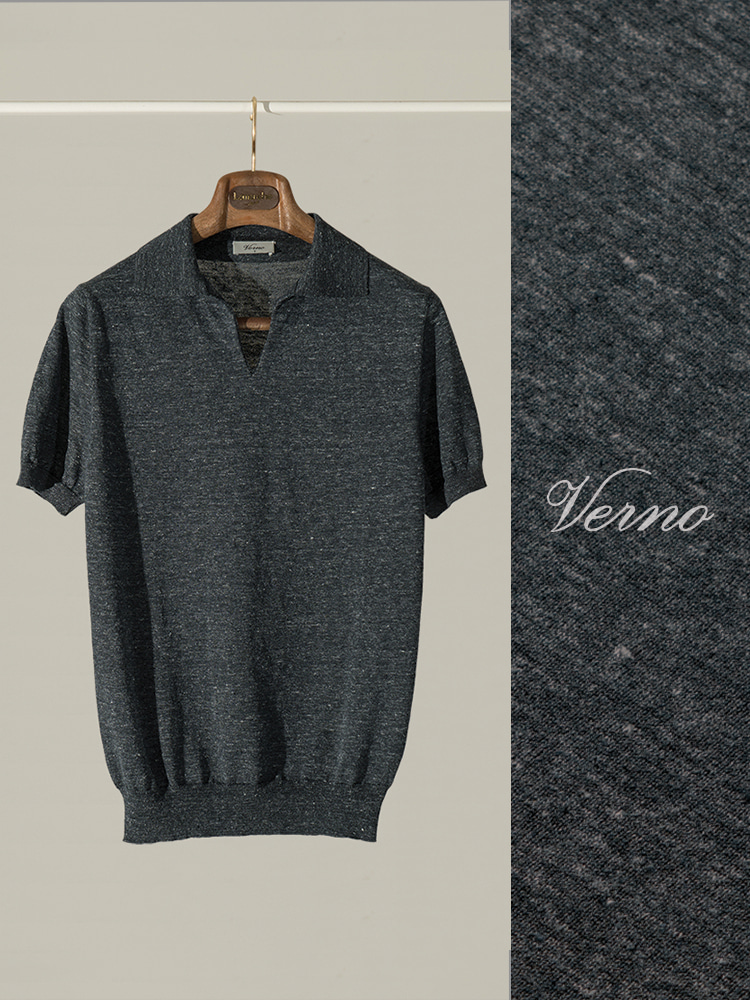 V&#039;Line Polo knit dark greyVERNO(베르노)