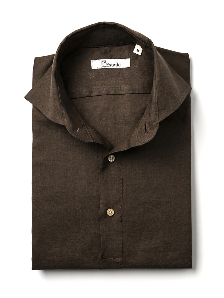 Linen shirts - PullOver (Brown)Estado(에스타도)