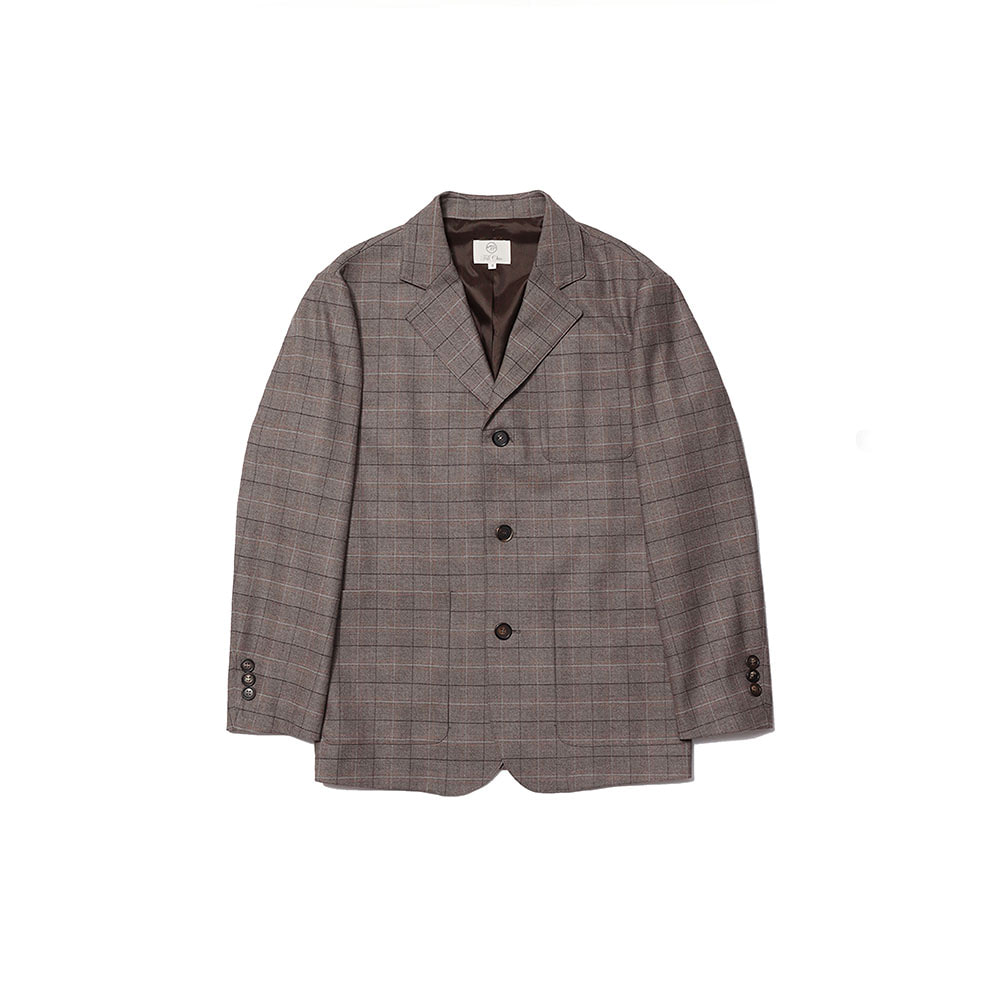 3 BUTTON SINGLE BREASTED JACKET (Brown check)Fill Chic(필시크)