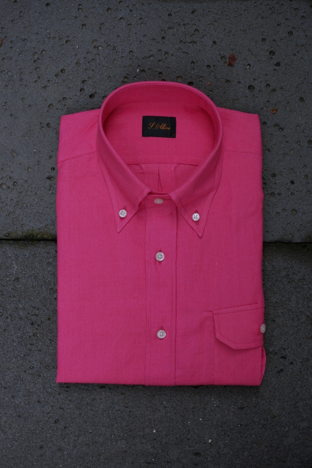 [S06]Linen 100% button down shirt PinkSavile-attire(새빌어타이어)