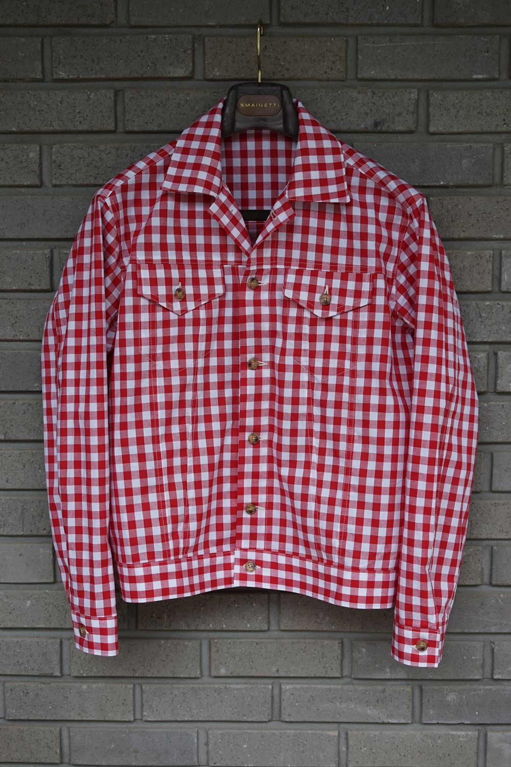 [J10]gingham check red Trucker JacketSavile-attire(새빌어타이어)