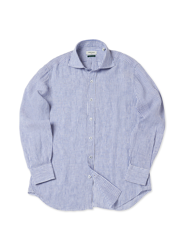 [Regular] L-450 Premium Linen Stripe Shirt (Blue)PRODE SHIRT(프로드셔츠)