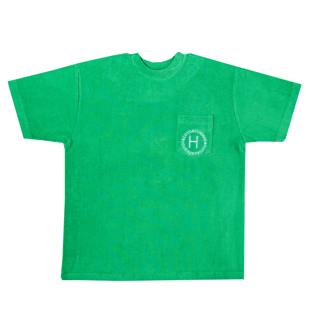 TERRY POCKET T-SHIRTS_OVERFIT_LIME GREENHangover(행오버)