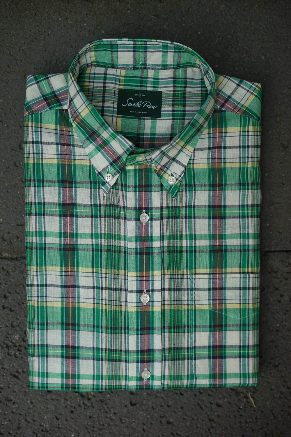 [S28]JAPANESE Madras Shirt green Savile-attire(새빌어타이어)8월9일 발송