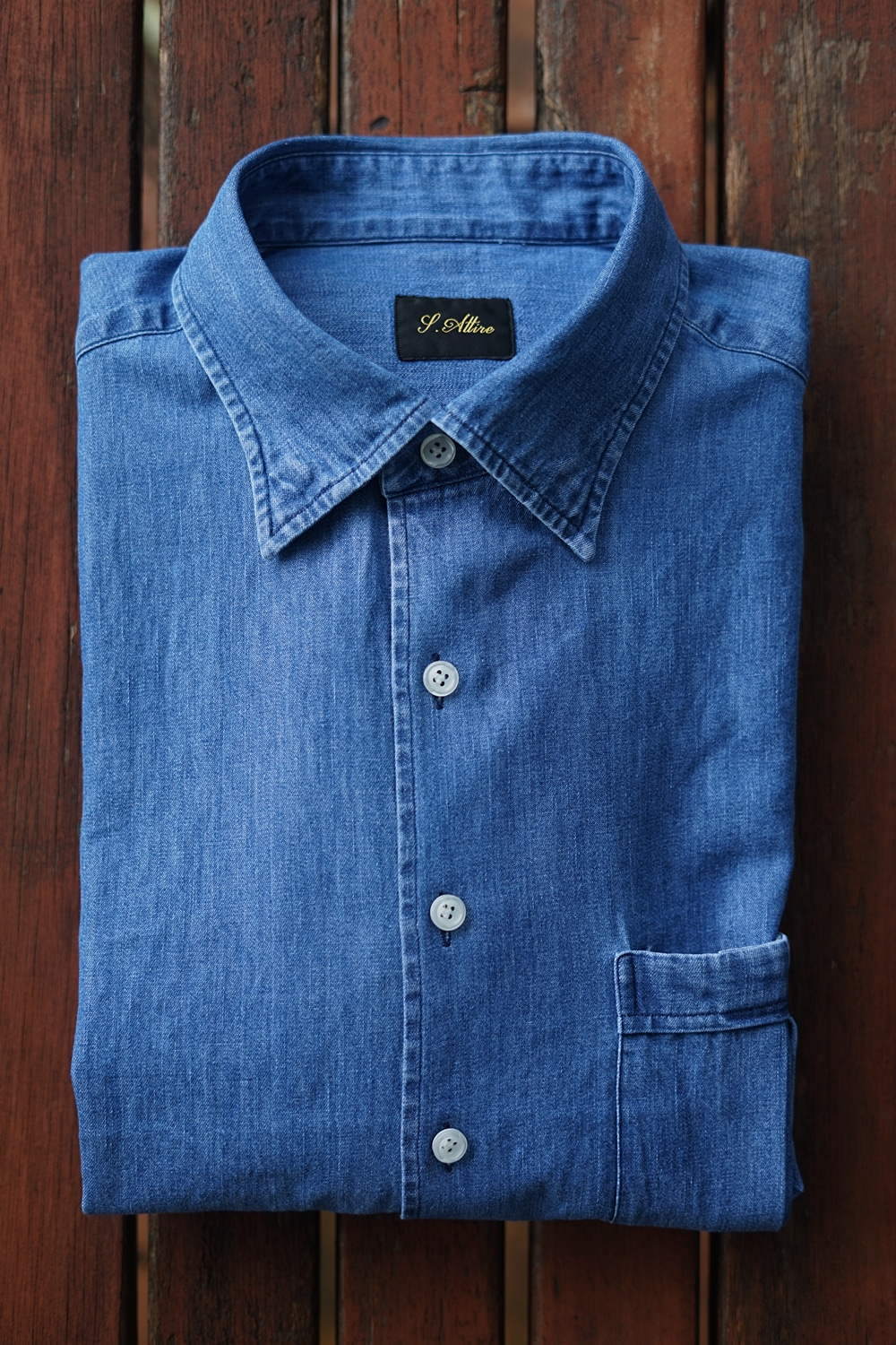 [S31]one pocket denim shirt MEDIUM BLUESavile-attire(새빌어타이어)