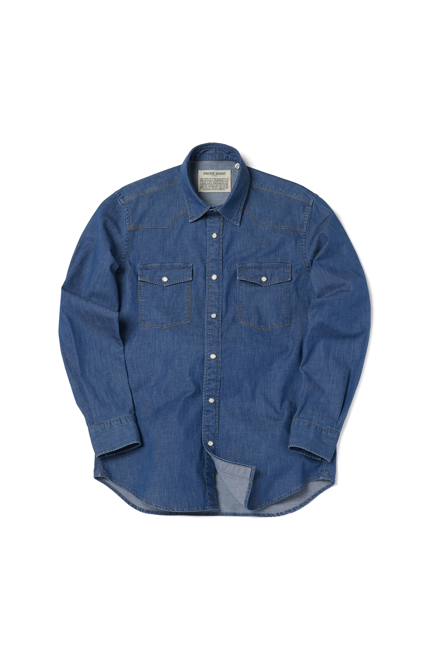 Organic Denim Western Shirt (Blue)PRODE SHIRT(프로드셔츠)