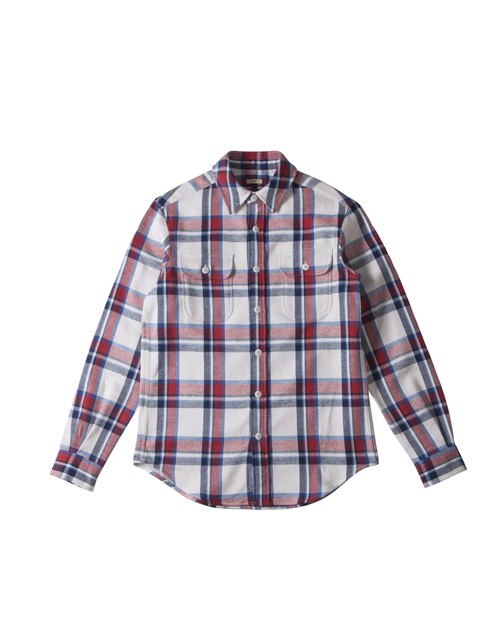 FLANNEL CHECK OVER SHIRT WHITEFRANK J (프랭크제이)