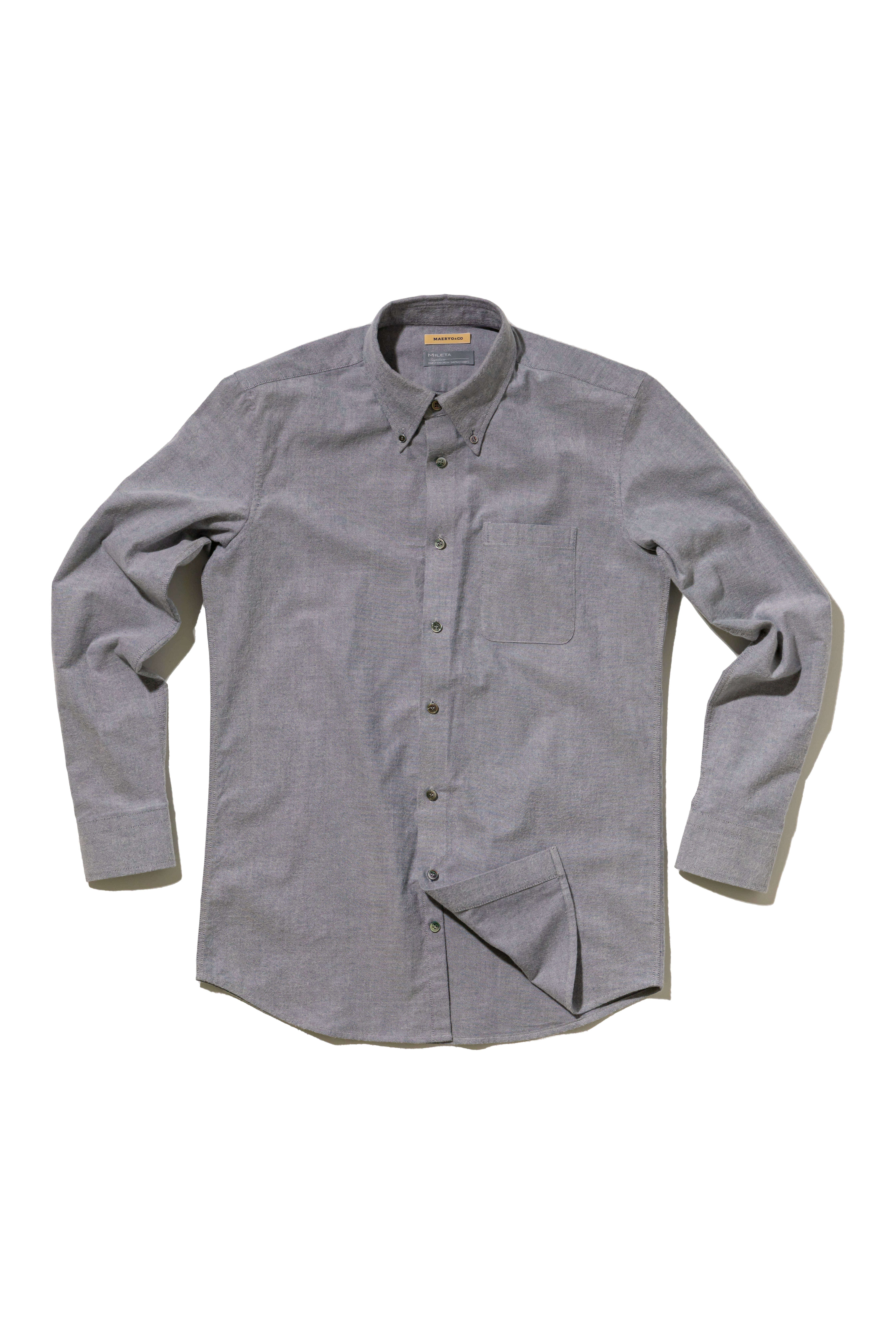 S-1 Signature Mileta Flannel Shirt (Light Grey)MAERYO(매료)