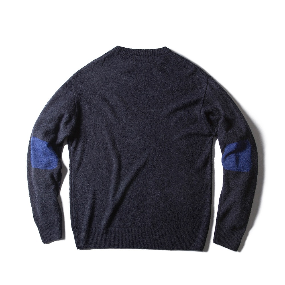 SPRING ELBOW PATCH SWEATER_NAVYAMFEAST(암피스트)
