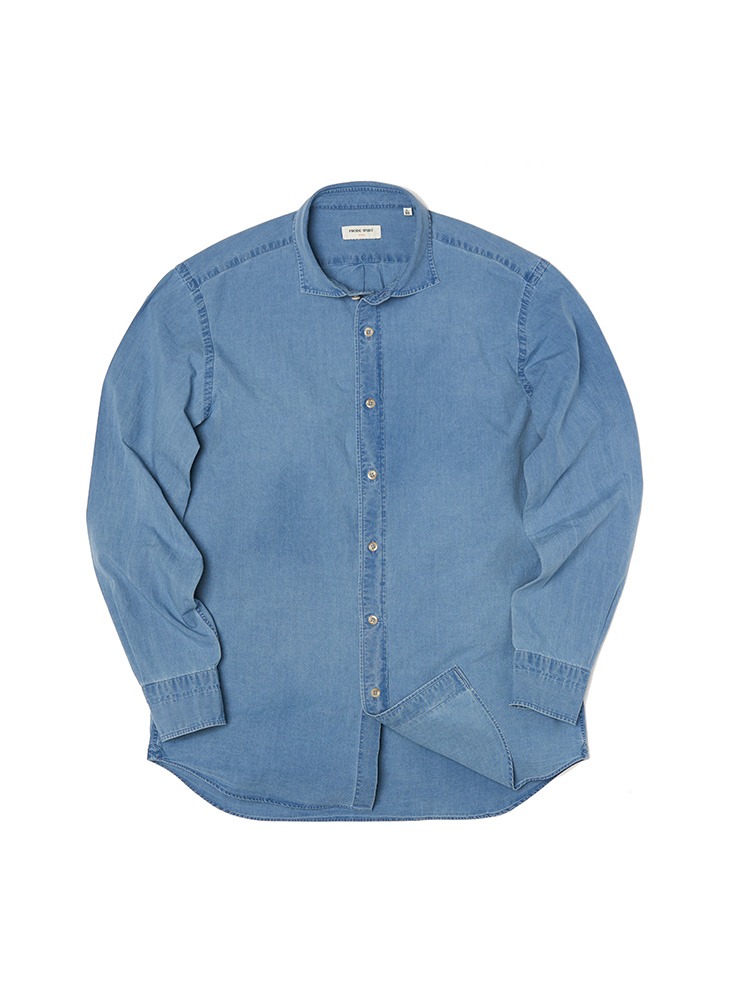 [레귤러] 피렌체 와이드 데님 셔츠 (사파이어 블루)PRODE SHIRT(프로드셔츠)