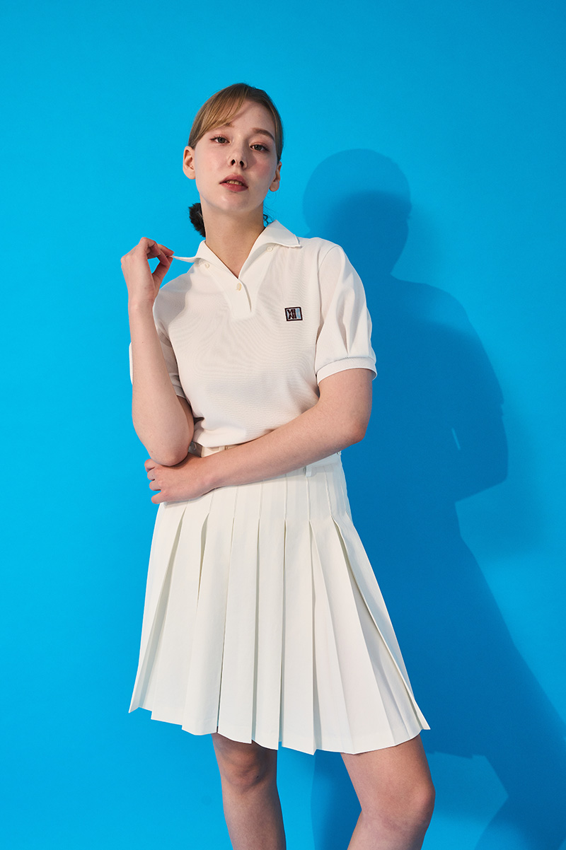 Women&#039;s mid length adjuster pleated skirt - WhiteMondiac(몬디악)