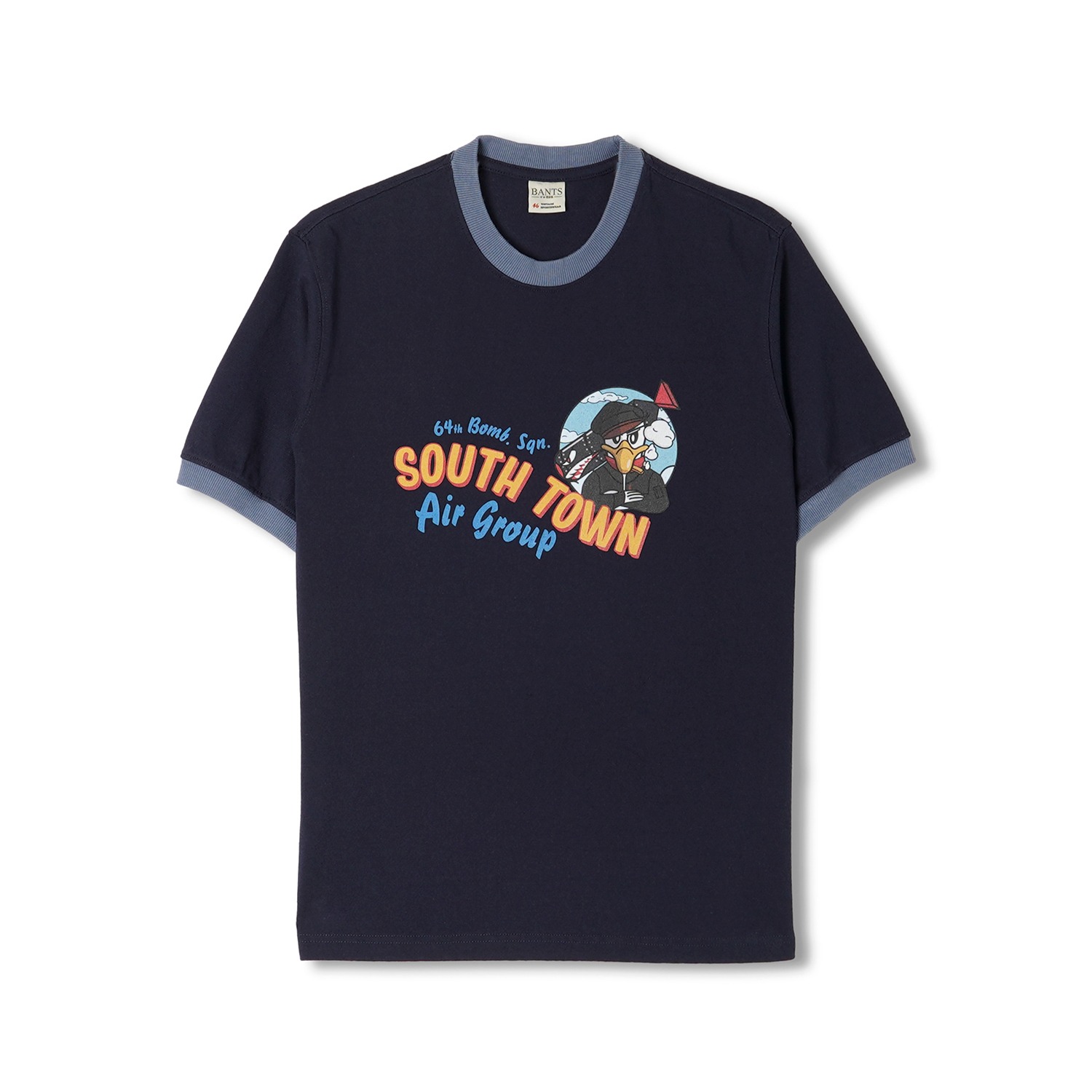 BANTS BTB Cotton Round Neck Ringer T-shirt Half Pilot Seagull - NavyBANTS(반츠)
