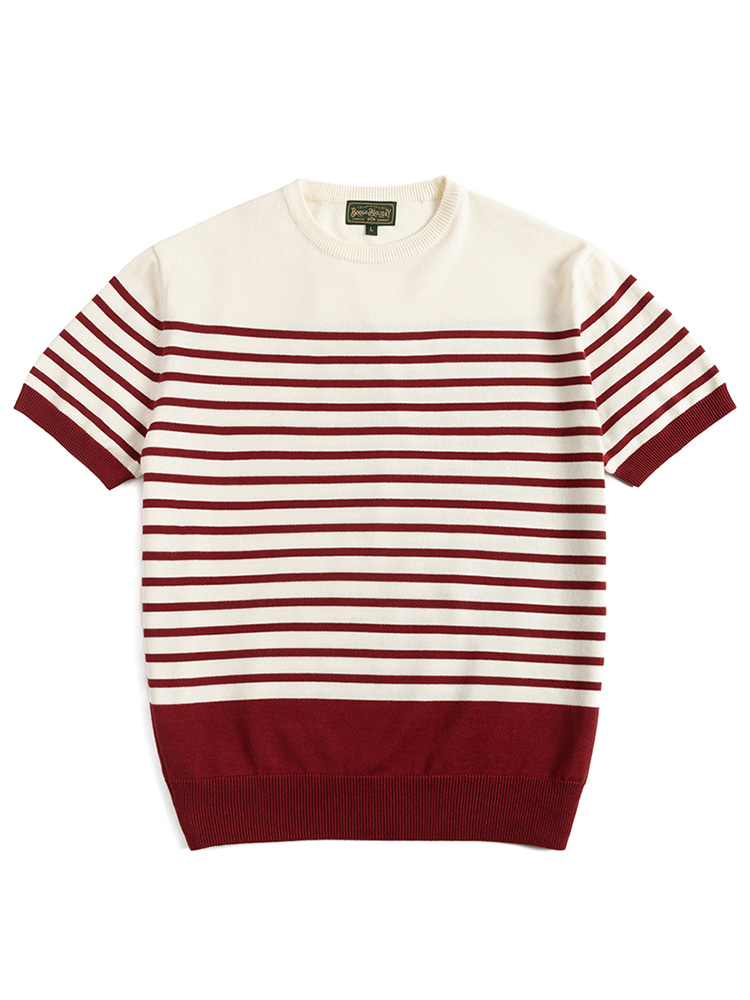 09 KNITTED MARINE T-SHIRT (RED)Boogie Holiday(부기홀리데이)