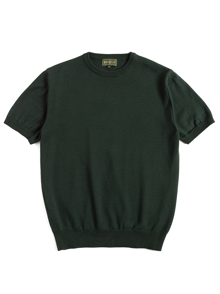 09 ESSENTIAL KNITTED T-SHIRT (DEEP GREEN)Boogie Holiday(부기홀리데이)