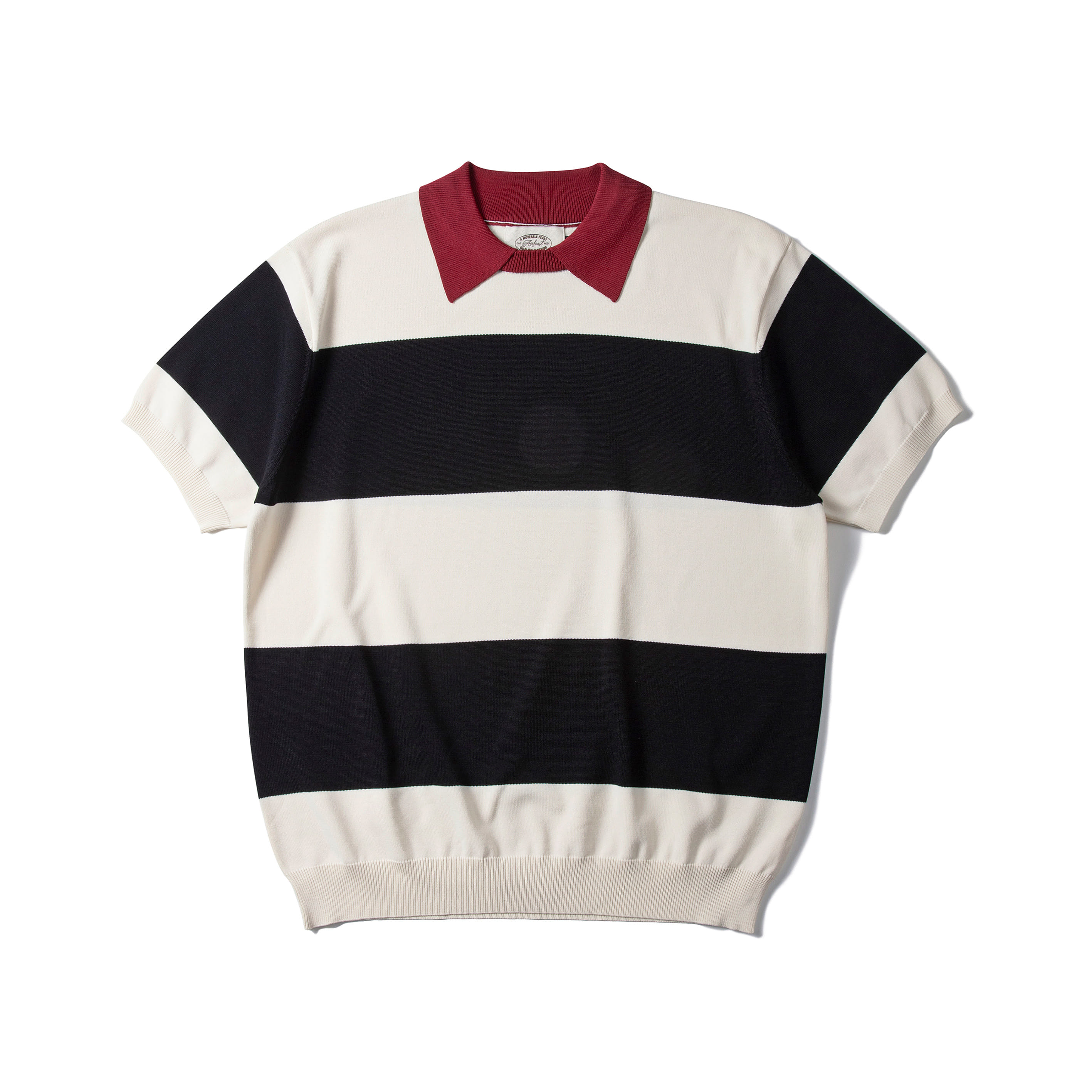 Striped Round Collar Knitwear Black&amp;BurgundyAMFEAST(암피스트)