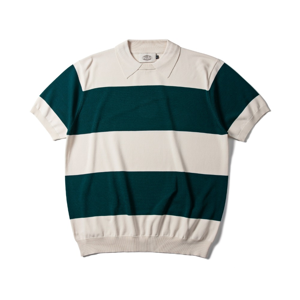 Striped Round Collar Knitwear GreenAMFEAST(암피스트)