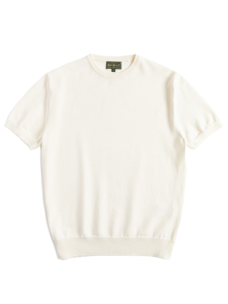 09 ESSENTIAL KNITTED T-SHIRT (CREAM)Boogie Holiday(부기홀리데이)