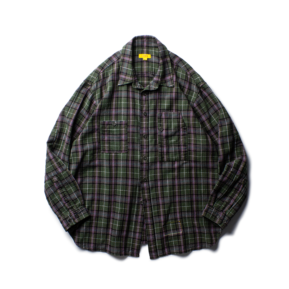 FLANNEL TEDDY SHIRT [OLIVE MIX]THE RESQ(더레스큐)