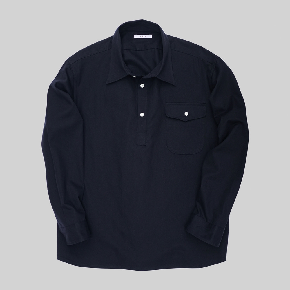[24ss]High Density Oxford Cotton Pullover Shirt Dark NavyTela(뗄라)