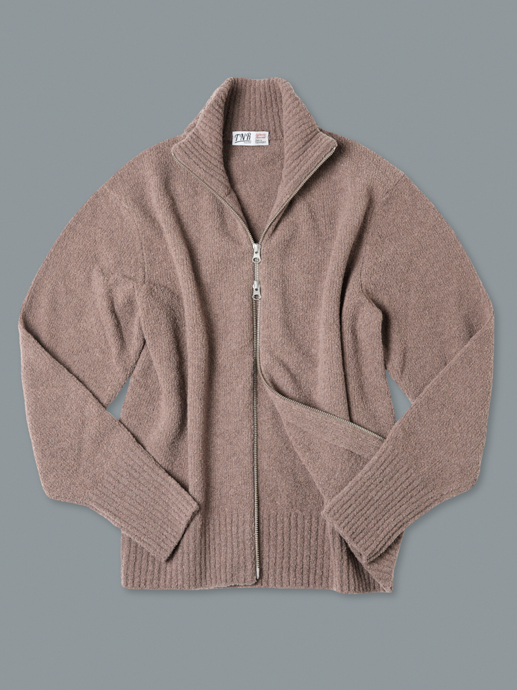 [24ss]boucle knit zip-up brownTNR x VERNO(티엔알 x 베르노)