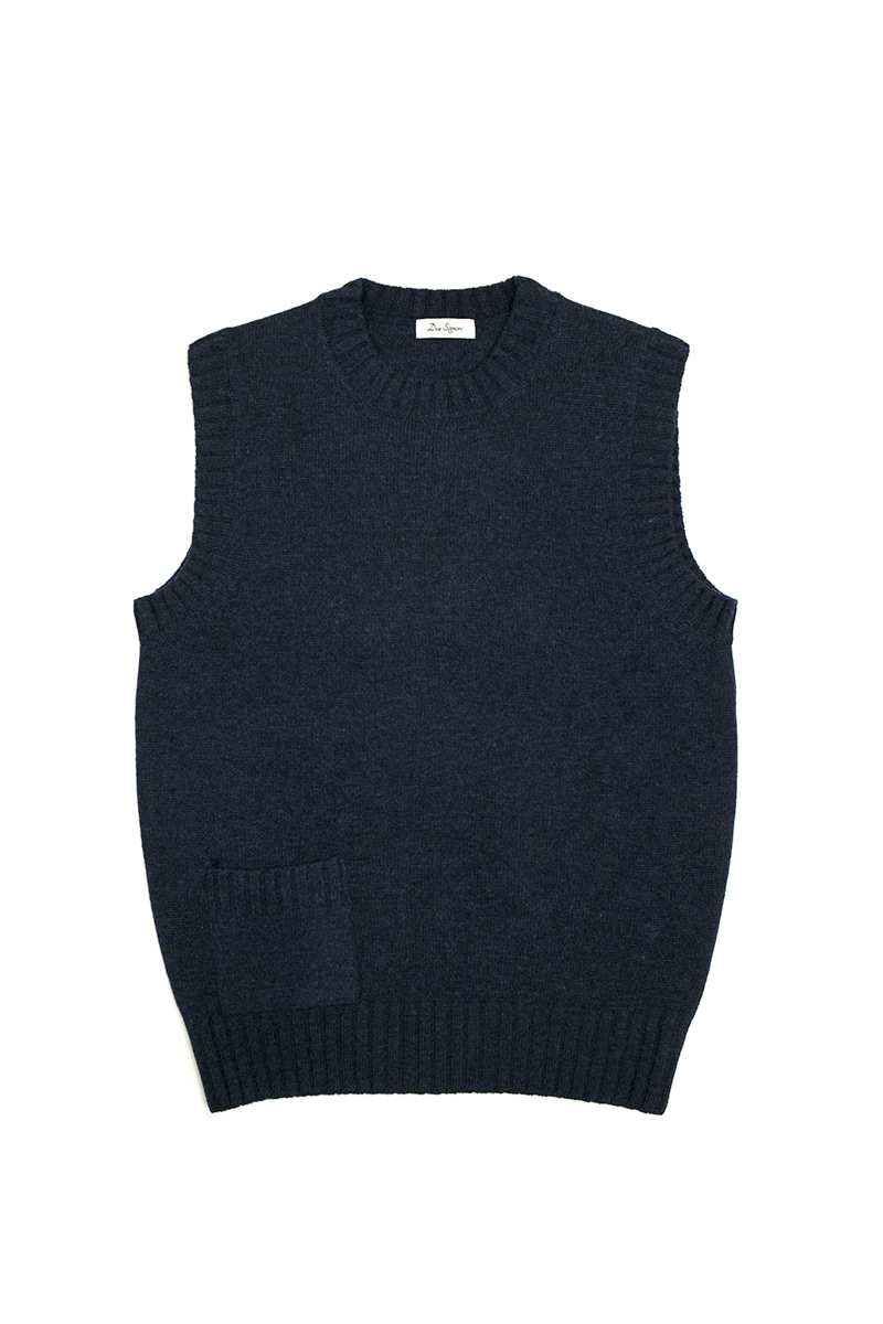 KNITTED VEST(NAVY)