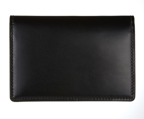cordovan business card wallet black