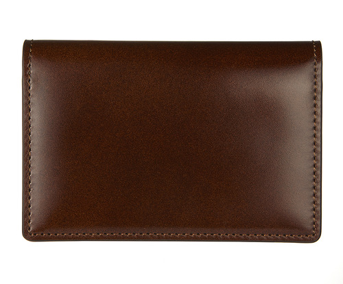 cordovan business card wallet brown