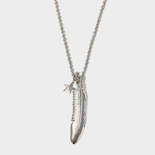 Feather &amp; Star Charm Necklace- BRACELET of KEIO -