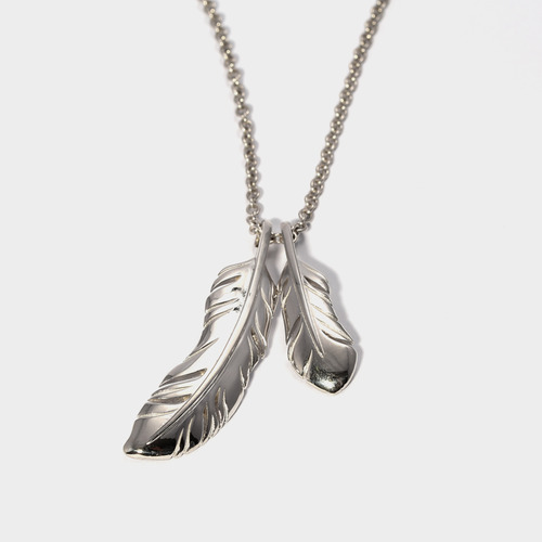 Double Feather Charm Necklace- BRACELET of KEIO -