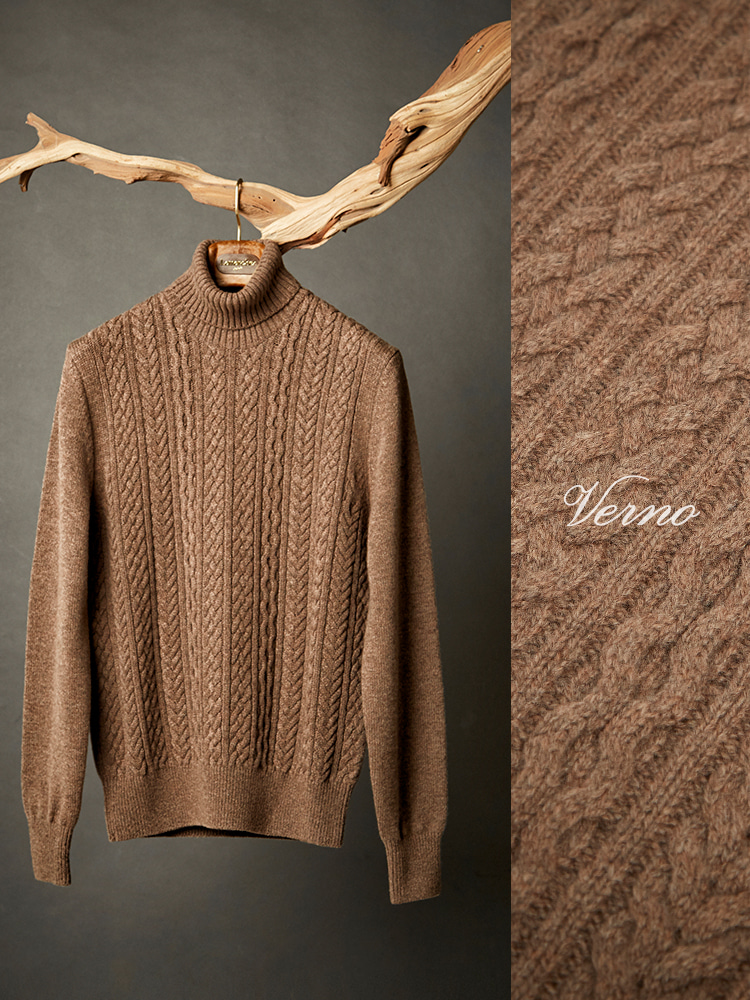 calble turtleneck knit brownVERNO(베르노)