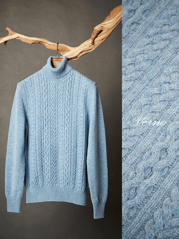 calble turtleneck knit skyblueVERNO(베르노)