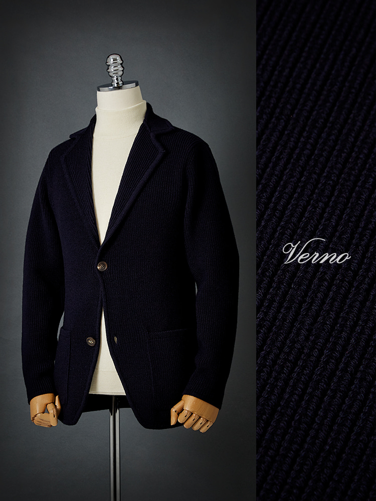베르노(verno)Knit jacket_Navy