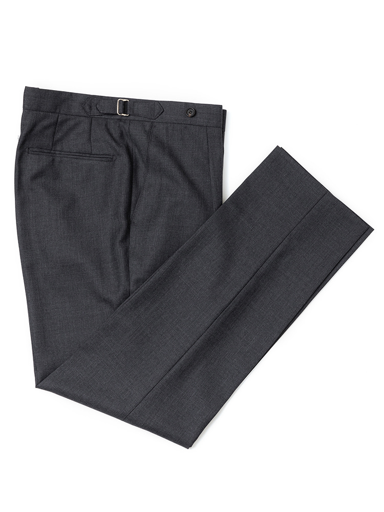 에스타도(ESTADO)Barrington Wool pants - Charcoal gray (one pleats)