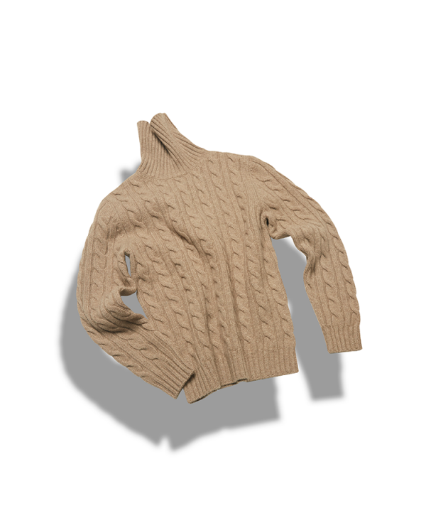 5g 5ply Cable turtleneck_Sand beigeVERNO(베르노)