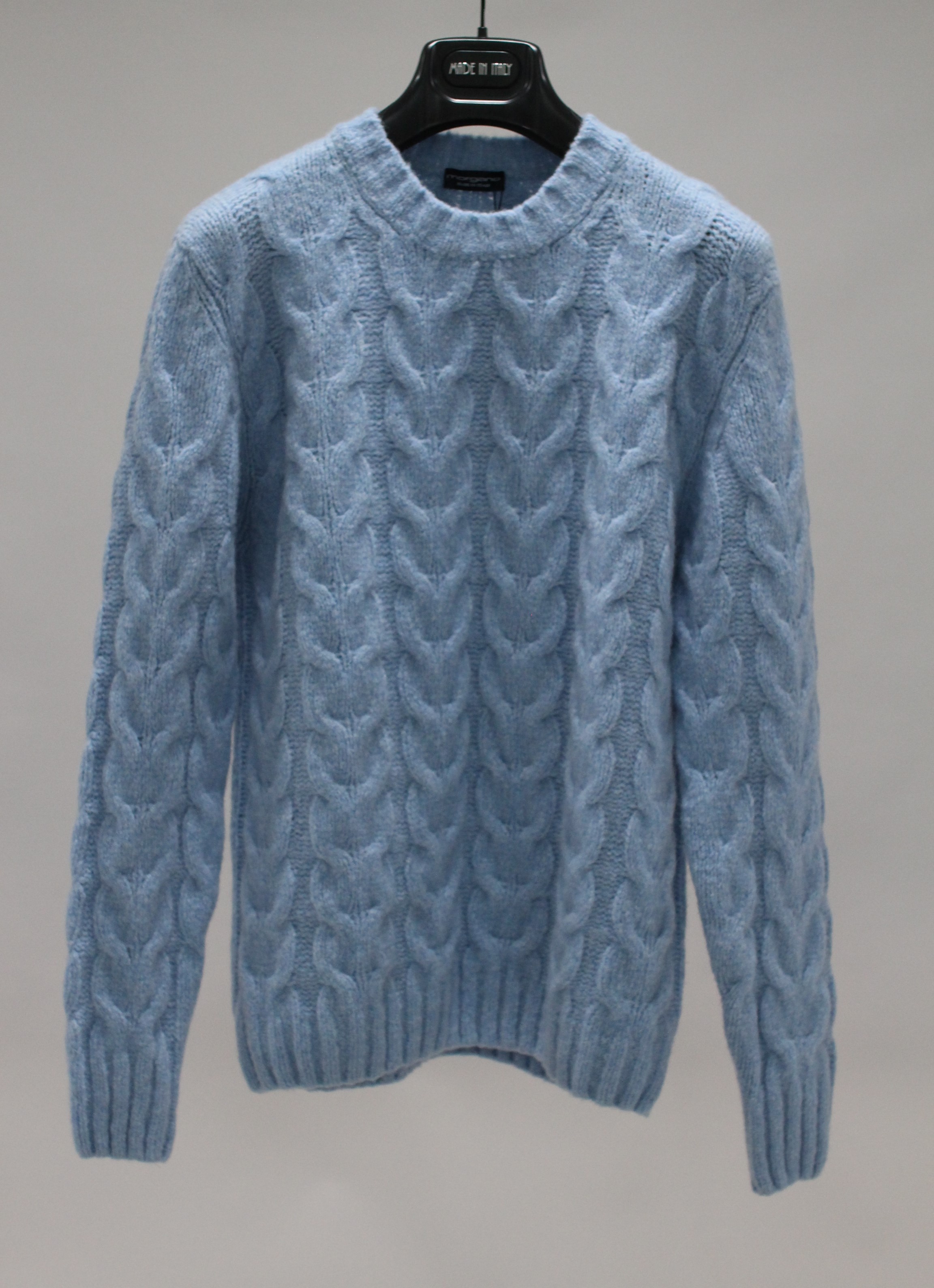 WOOL/CASH blended cable sweater SkyblueMorgano(모르가노)