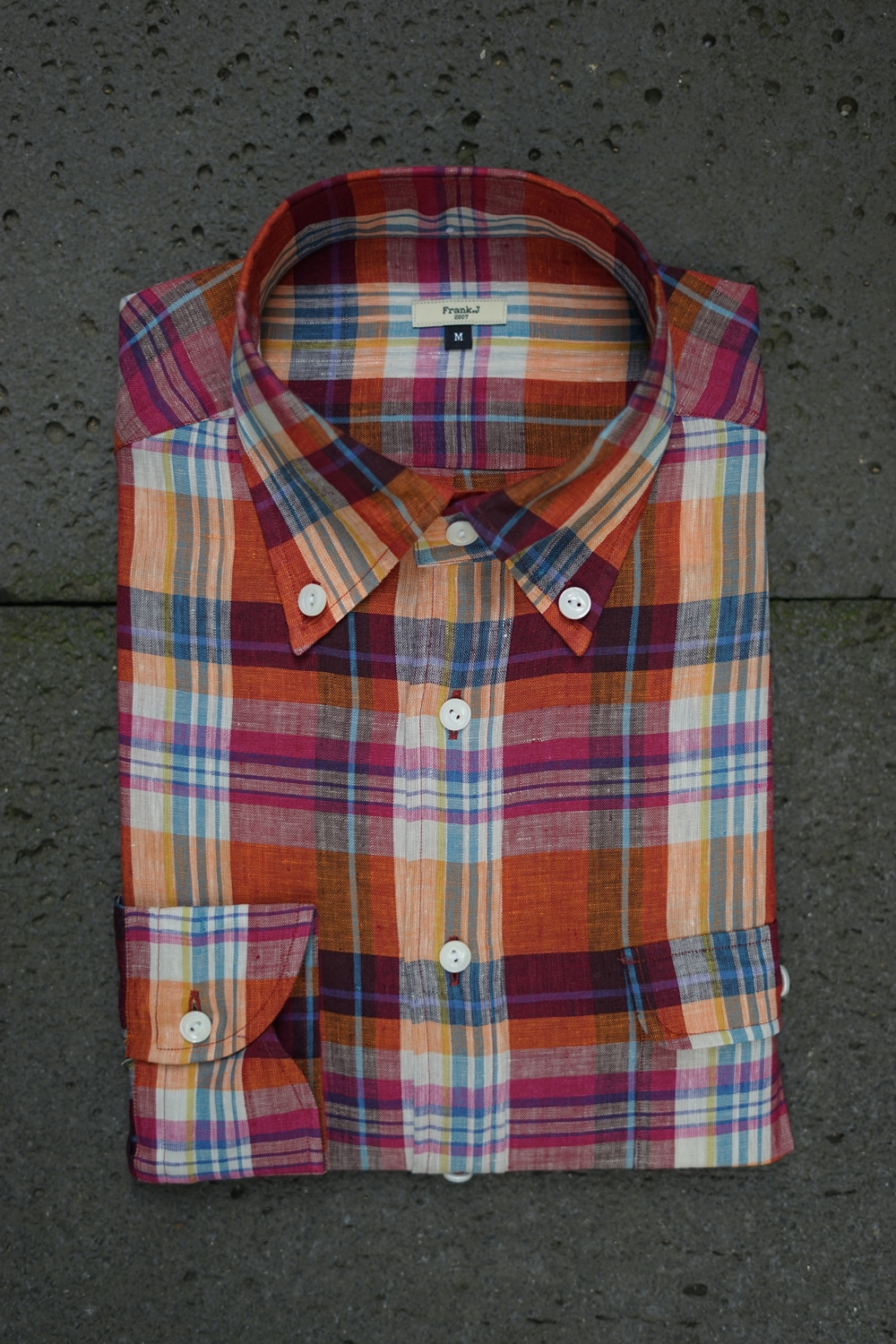Linen One-Pocket Multi Check Shirt (Red)FRANK J 2007(프랭크제이)