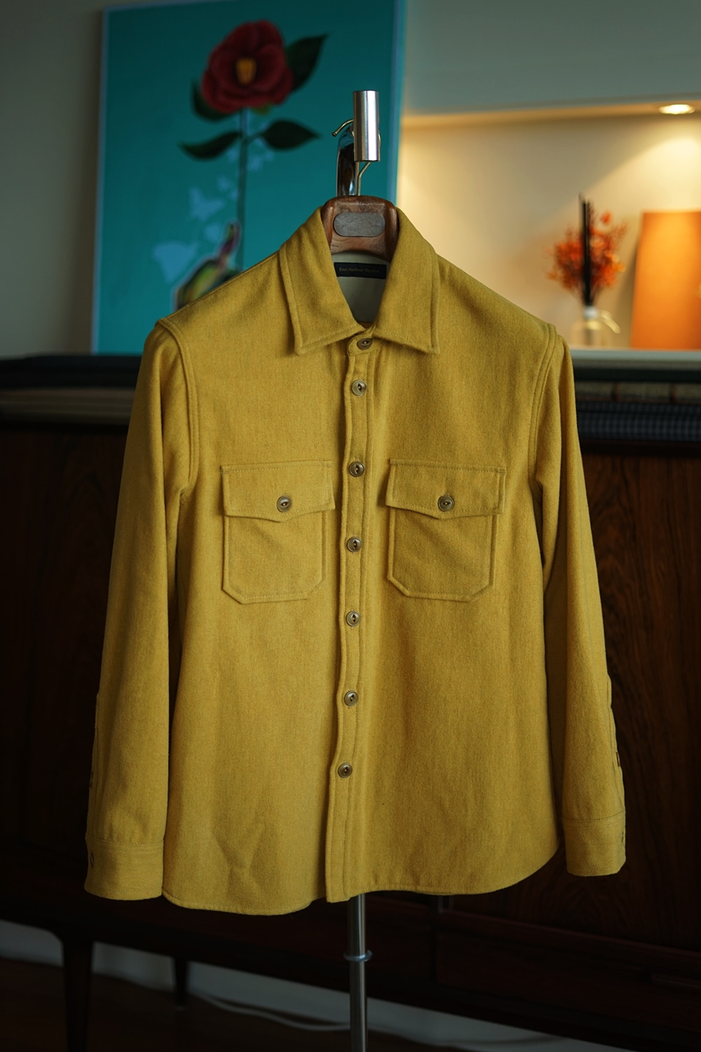 21FW WASHED FLANEL OVER SHIRT YELLOW EAST HARBOUR SURPLUS이스트하버서플러스