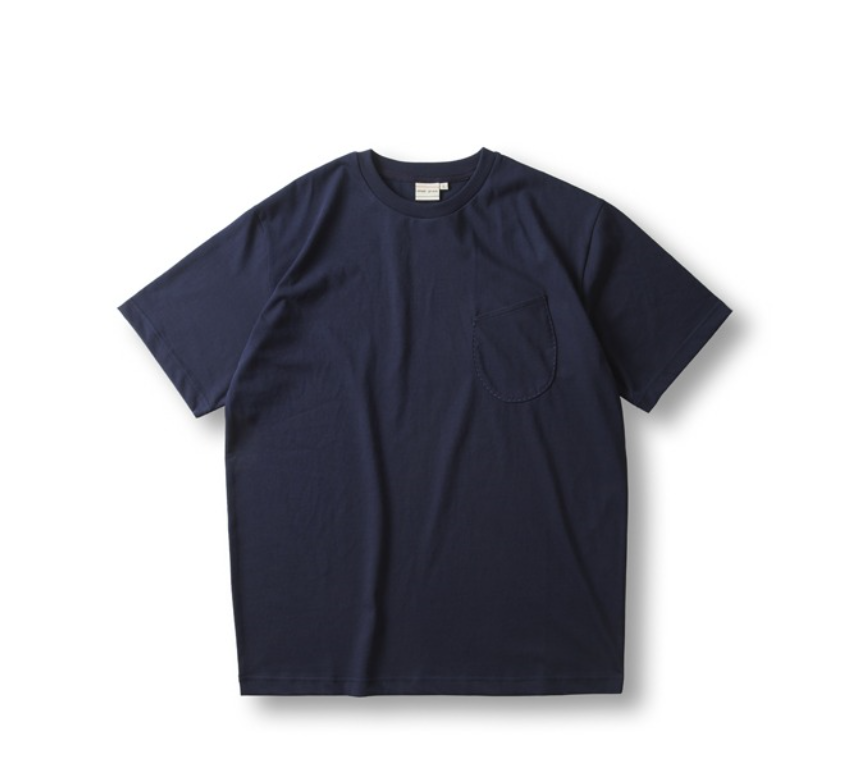 Cool Cotton Wineglass Pocket T - Shirts - NavyCHAD PROM(채드프롬)