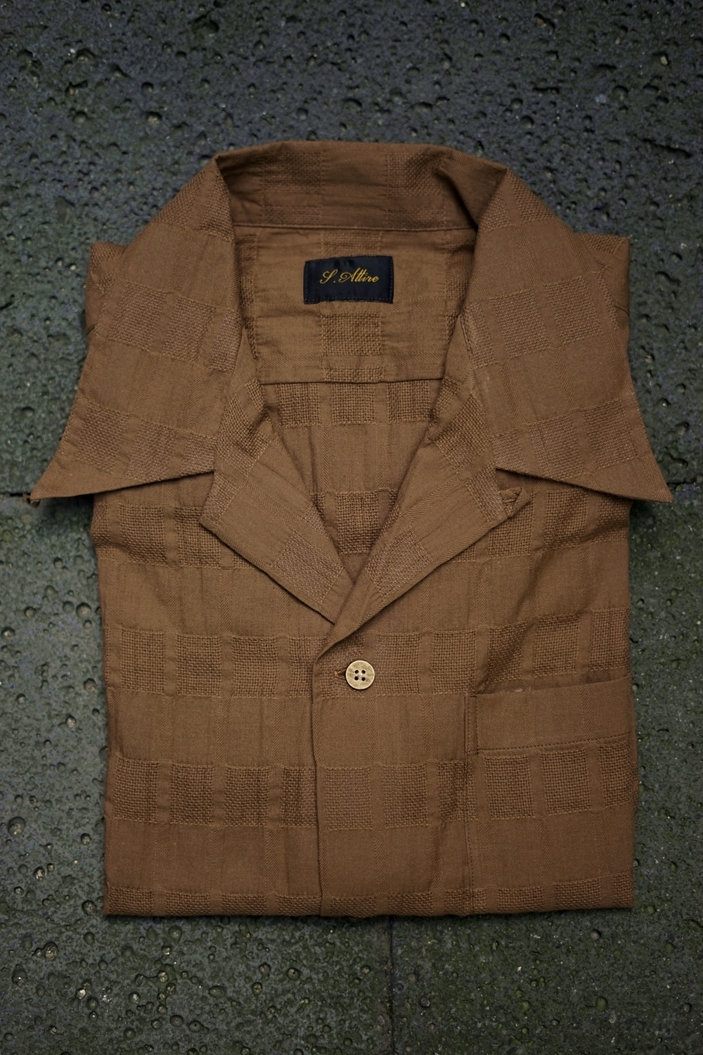 [S25]JAPANESE Panama shirring camp shirt (Short ver) Savile-attire(새빌어타이어)