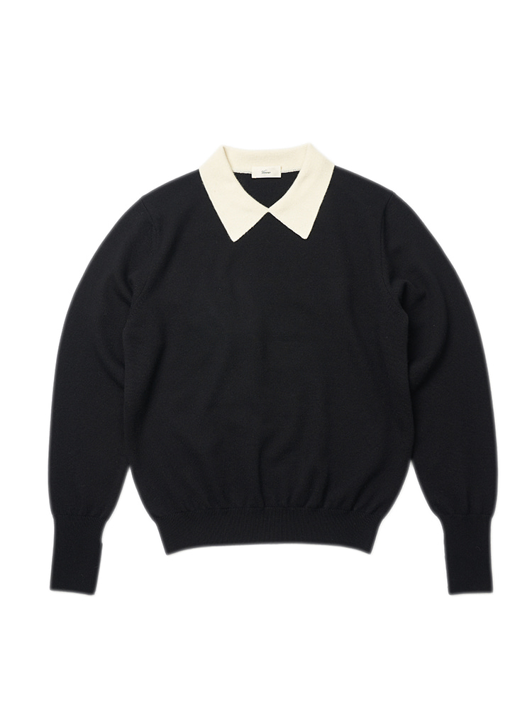 12gauge 2ply Polo knit Black&amp;WhiteVERNO(베르노)