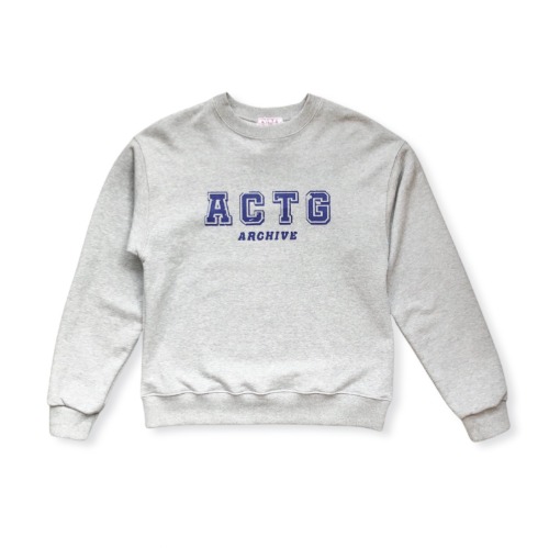 (ACTG) Lettering Sweat Shirt 레터링 스웨트셔츠 (GREY)ascottage(에스코티지)