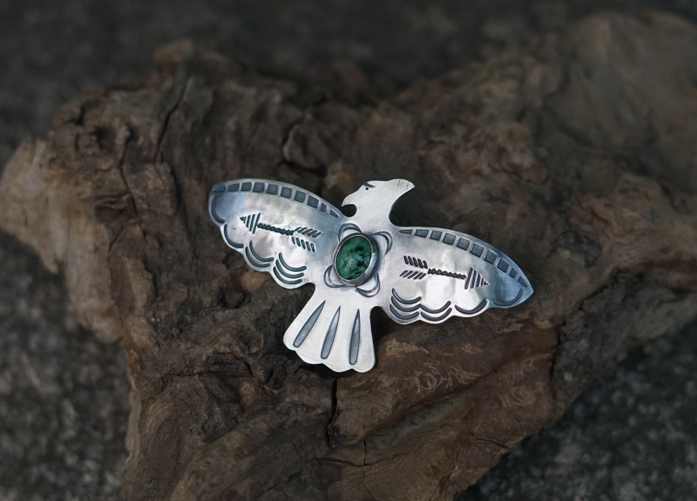 Nativeamerican jade thunderbird badgeTNR x Josilver