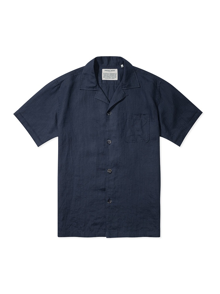 [Comfort] Cuban Open-collar camp Shirt (Navy)PRODE SHIRT(프로드셔츠)