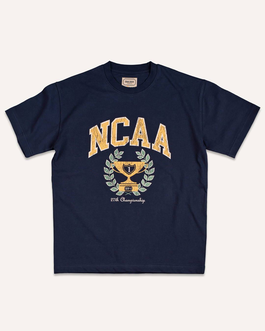 [Last Re-stock] NCAA T-shirt(Navy)GRAN CREW(그랑크루)