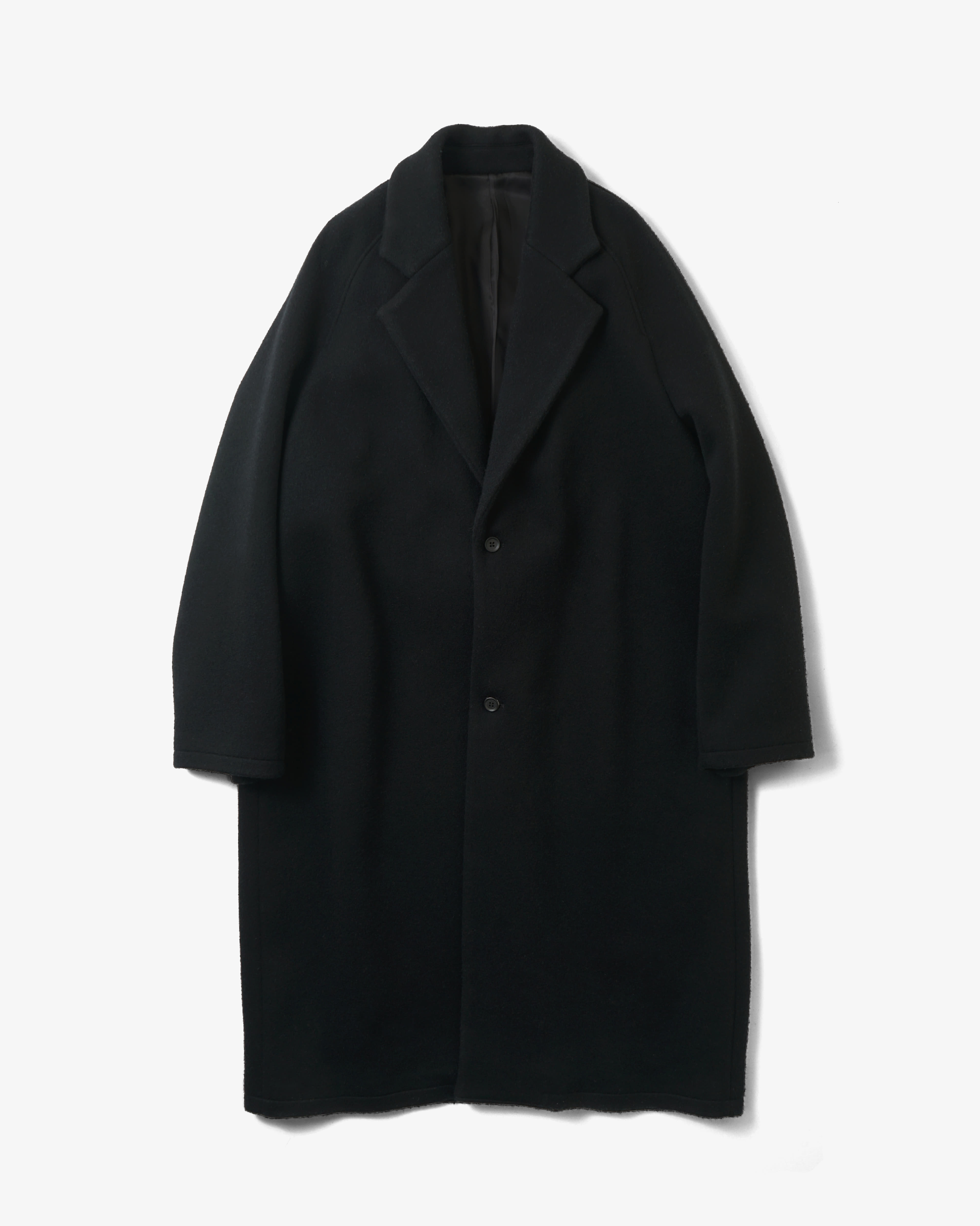 BEAVER DOUBLE CLOTH CHESTERFIELD COAT Black Name.(네임)