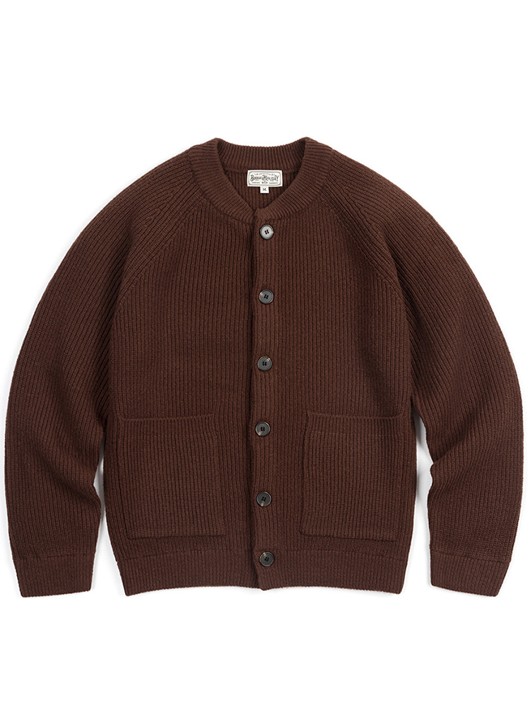 04 LAMBSWOOL ROUND NECK CARDIGAN (BROWN)Boogie Holiday(부기홀리데이)